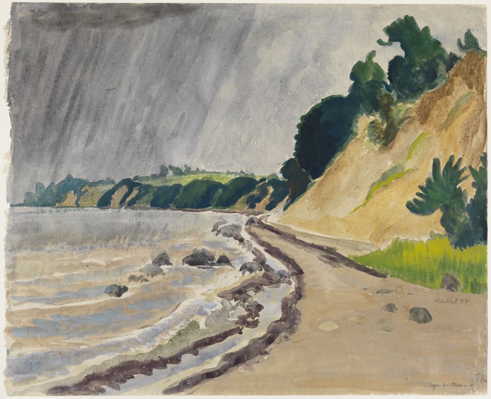 Erich Heckel - Steilküste bei Regen (Regen am Meer)