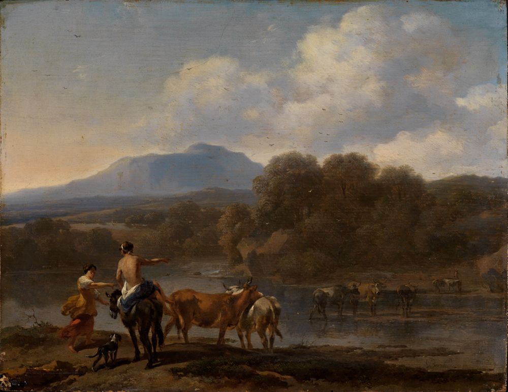 Nicolaes Berchem - Furt in südlicher Landschaft