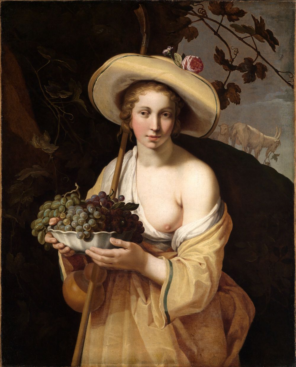 Abraham Bloemaert - Hirtin mit Traubenschale