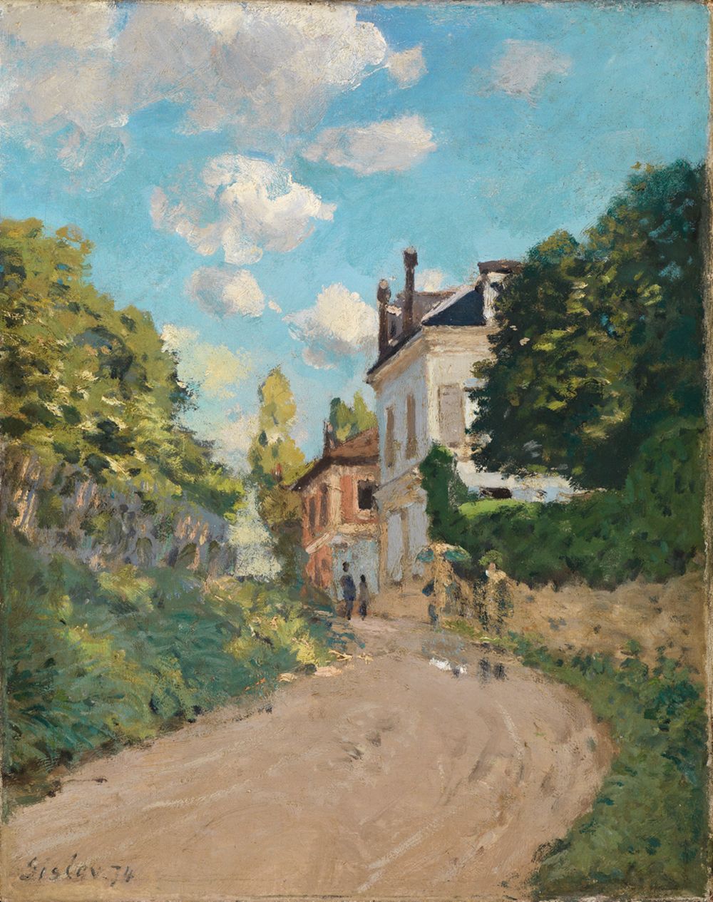 Alfred Sisley - Blick in die Rue de Montbuisson in Louveciennes