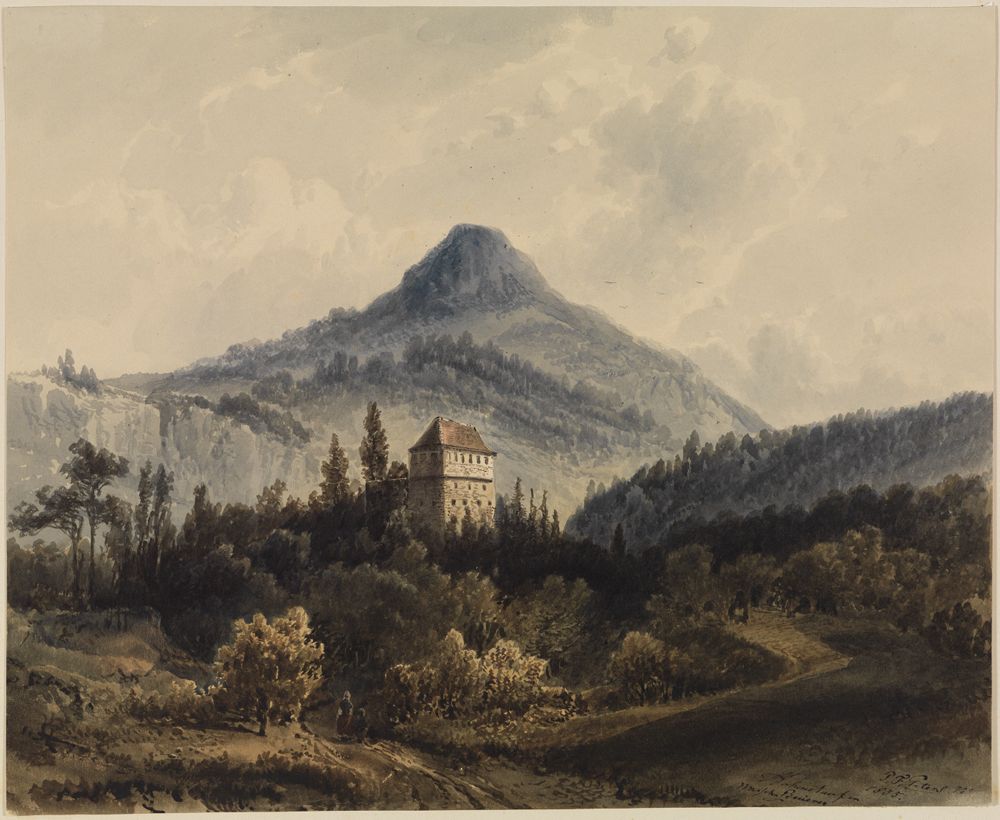 Peter Franciscus Peters - Blick auf den Hohenstaufen und das Wäscherschlösschen