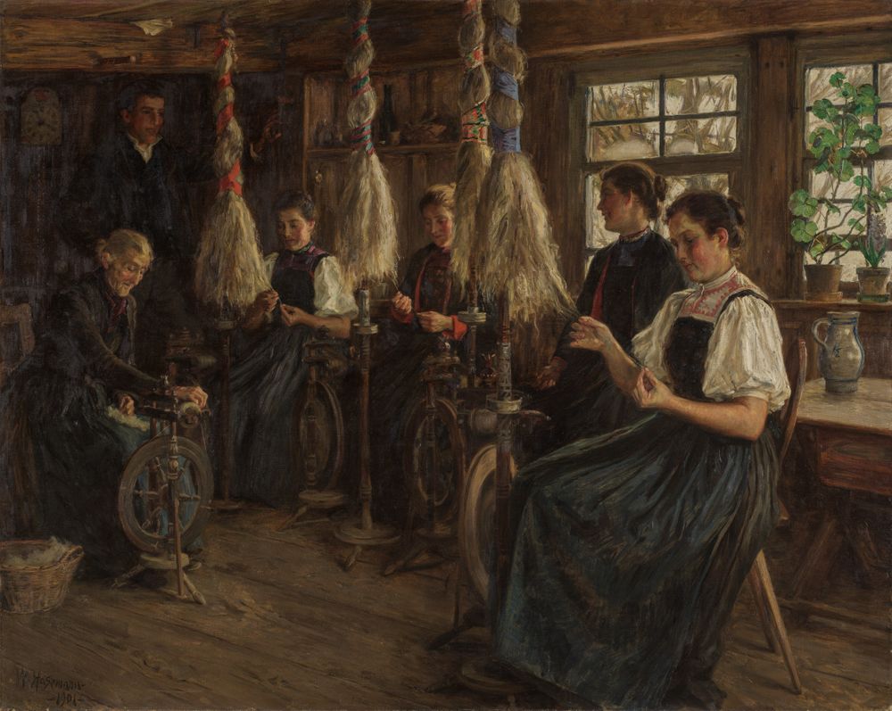 Wilhelm Gustav Friedrich Hasemann - Schwarzwälder Spinnstube