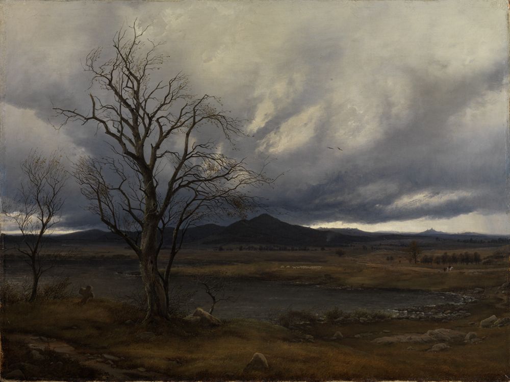 Julius von Leypold - Landschaft mit aufziehendem Gewitter