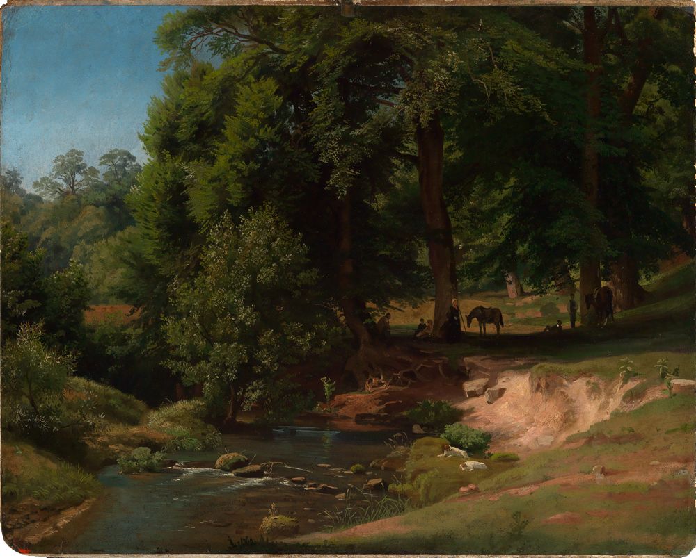 Johann Wilhelm Schirmer - An der Alb I (mit rastenden Reitern)