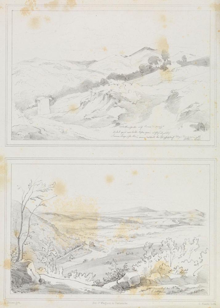 Ludwig Joseph Kuntz - In den Aequerbergen/ Blick über Gernsbach in die Rheinebene