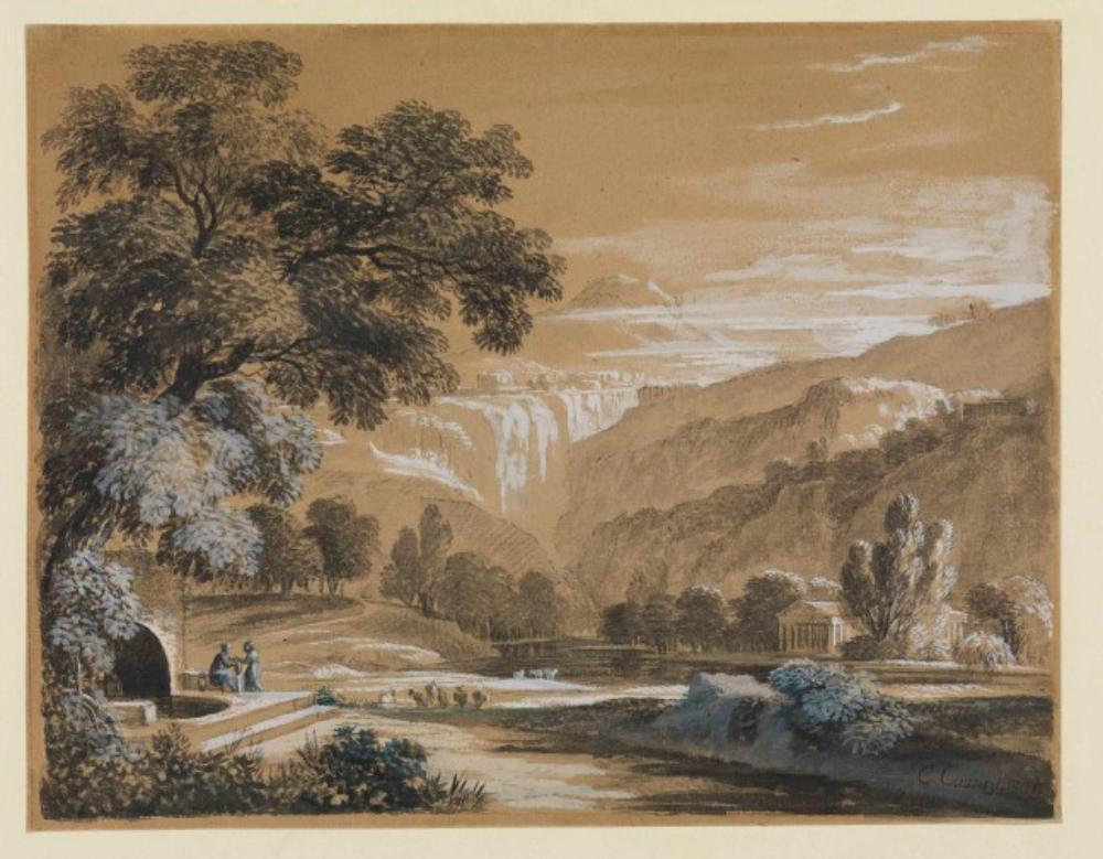 Carl Ludwig Kaaz - Italienische Landschaft mit Tempel