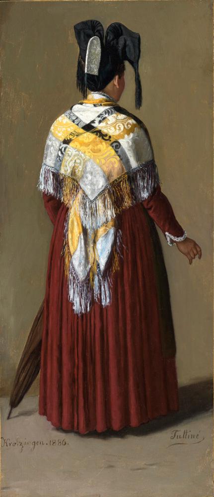 Baptist Tuttine - Frau in Markgräfler Tracht mit Flügelhaube