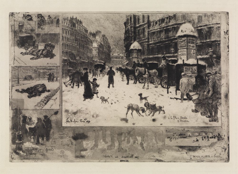 Félix Hilaire Buhot - Der Winter von 1879 in Paris (L hiver de 1879 à Paris)
