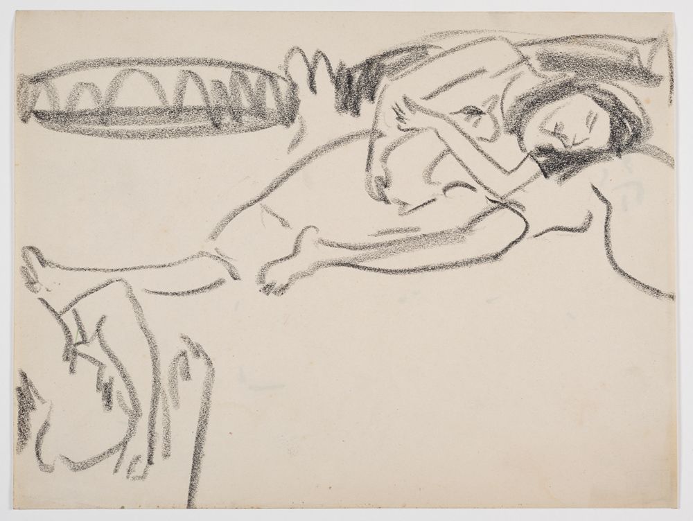 Ernst Ludwig Kirchner - Mädchen mit Katze im Arm (Kirchner zeichnet Fränzi)