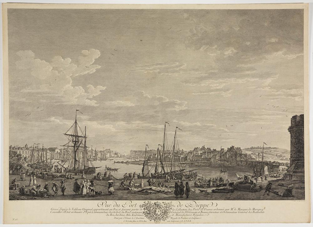 Jacques-Philippe Lebas - Vue du Port de Dieppe