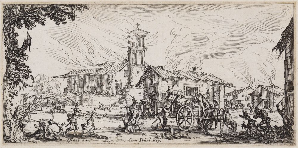 Jacques Callot - Plünderung und Brandschatzung eines Dorfes