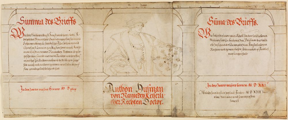 Anonym (16. Jh. D) - Belehnungs- und Doktordiplom des Anton Husman von Namedy