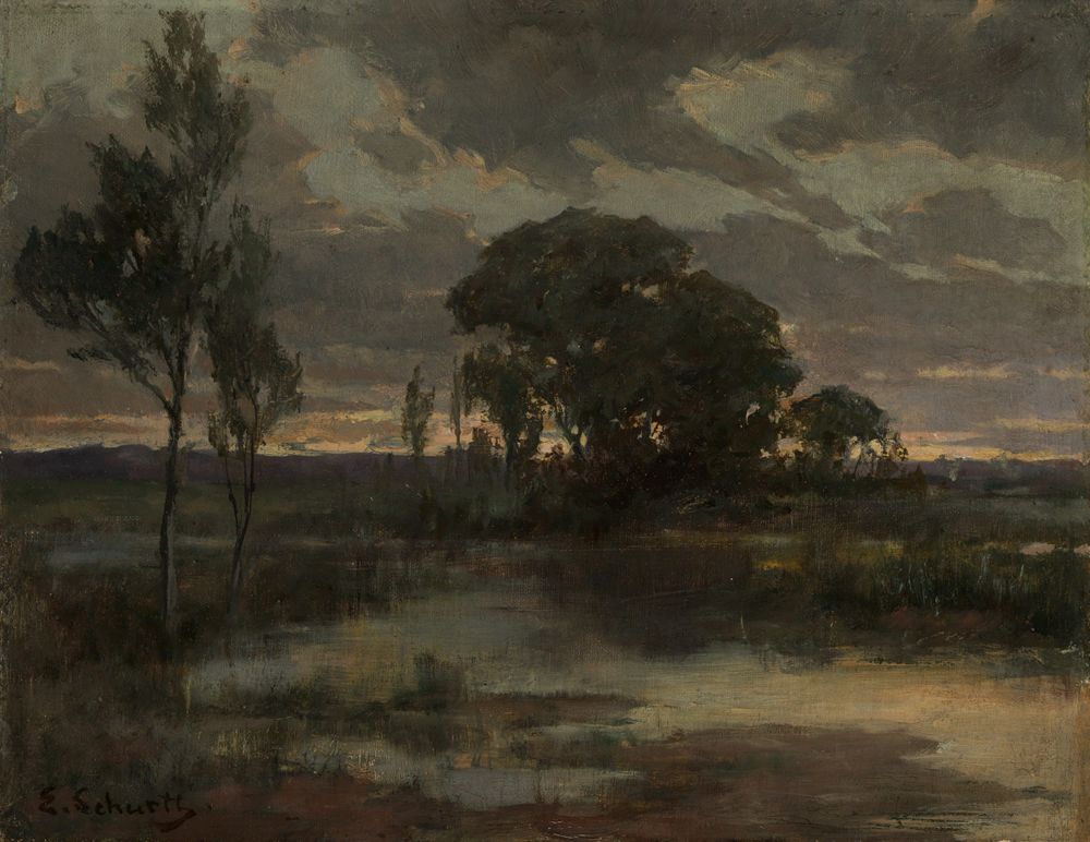 Ernst Schurth - Trüber Abend am Wasser