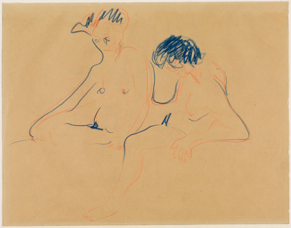Ernst Ludwig Kirchner - Zwei sitzende Akte (oder: Nacktes Paar)