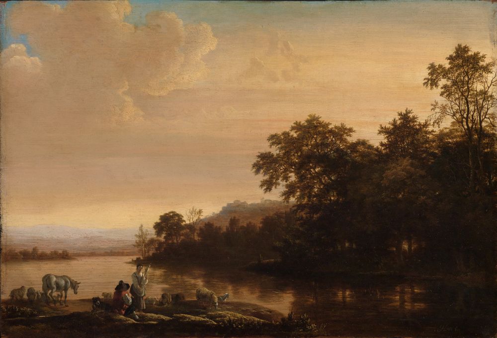 Joris van der Hagen - Flussstrand mit Eichenwald