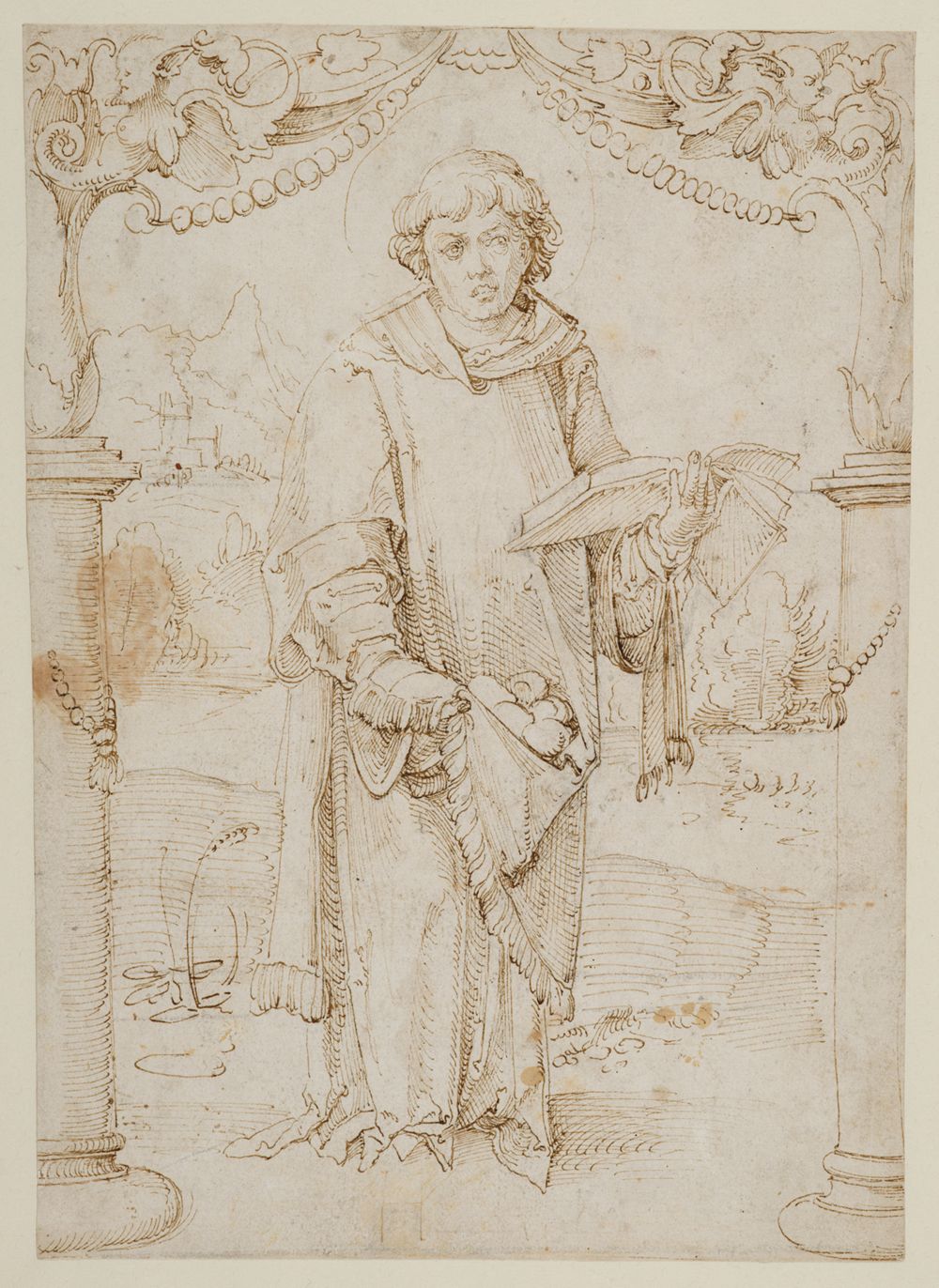 Hans Suess von Kulmbach - Riss mit dem Hl. Stephanus