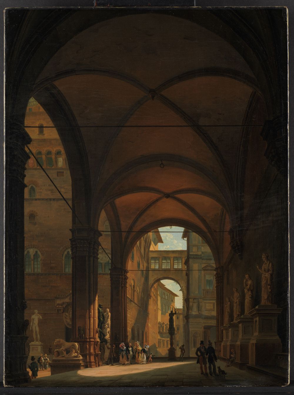 Giovanni Migliara - Loggia dei Lanzi in Florenz