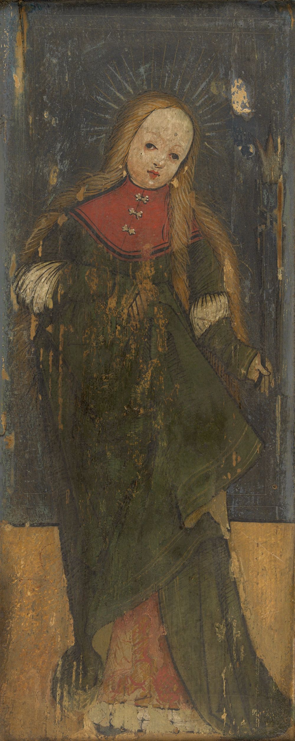 Schwäbisch, um 1500 - Die Heilige Appollonia (verso: Heiliger Abt)