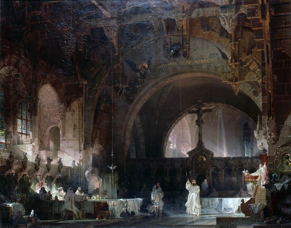 August von Bayer (1803) - Mittag im Klosterrefektorium