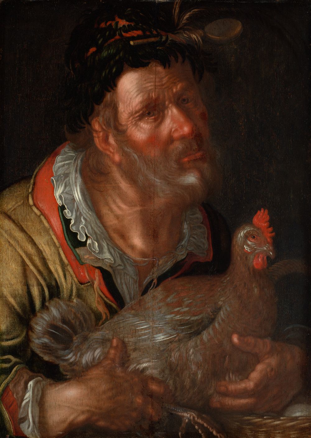 Joachim Antonisz. Wtewael - Bauer mit Huhn