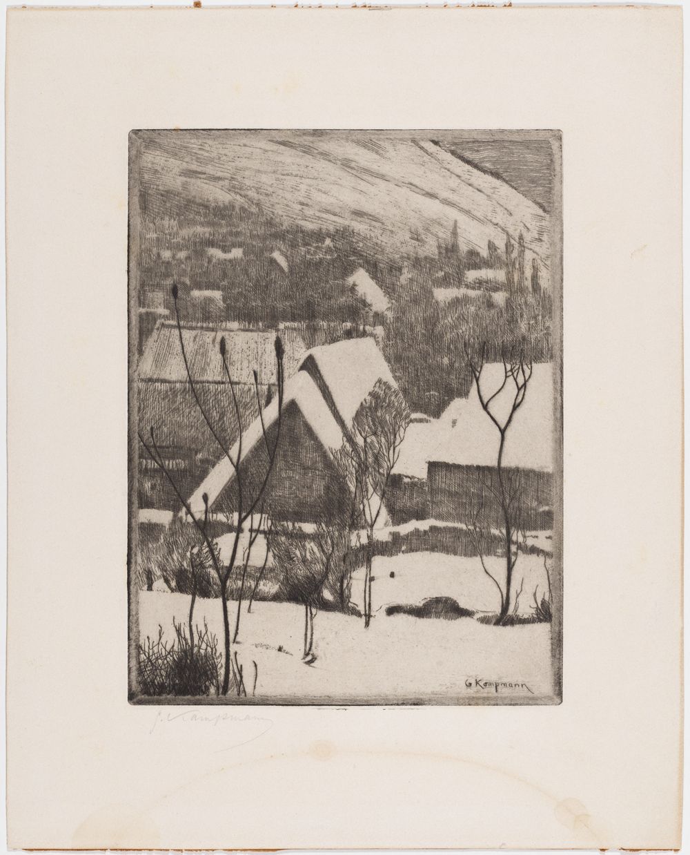 Gustav Kampmann - Dorf im Schnee