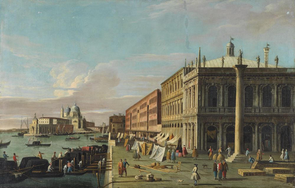 Canaletto (Nachahmer) - Blick von der Piazzetta am Bacino di S. Marco nach Südwesten auf Sta. Maria della Salute