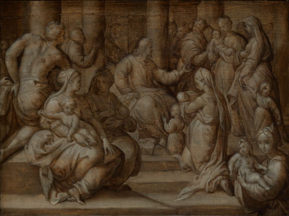 Niederländischer Meister - Christus segnet die Kinder