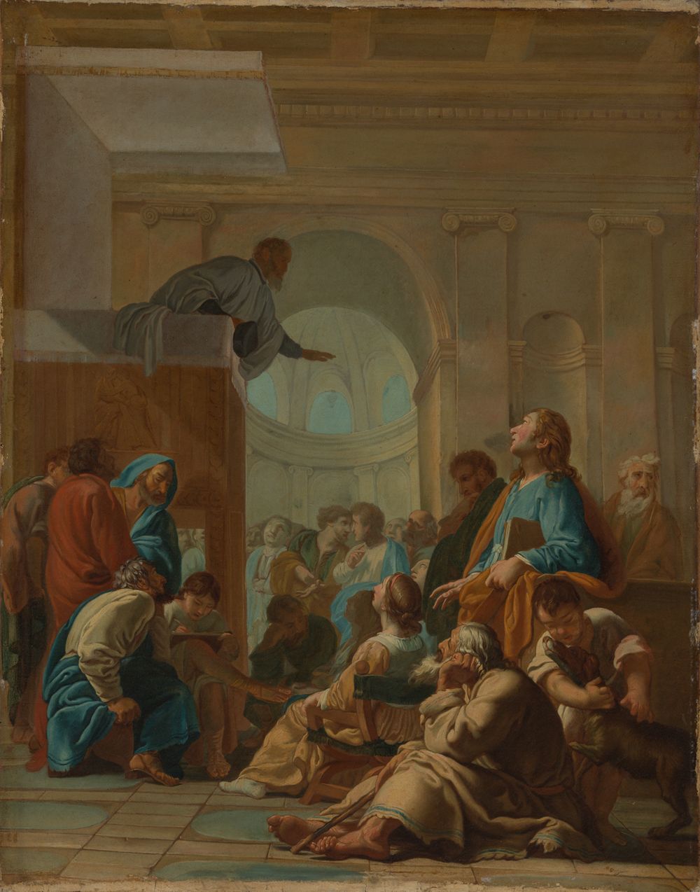 Eustache Le Sueur - Kopie - Der Heilige Bruno lauscht in Notre-Dame zu Paris der Predigt des Raymond Diocrès
