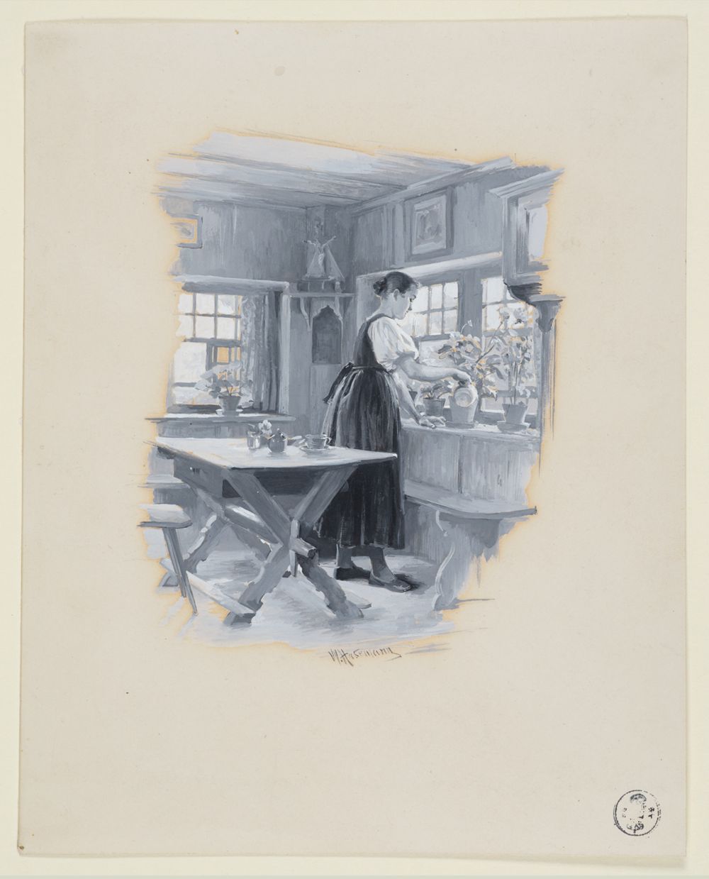 Wilhelm Gustav Friedrich Hasemann - Der Herrgottswinkel (32 Illustrationsentwürfe, Blatt 9)