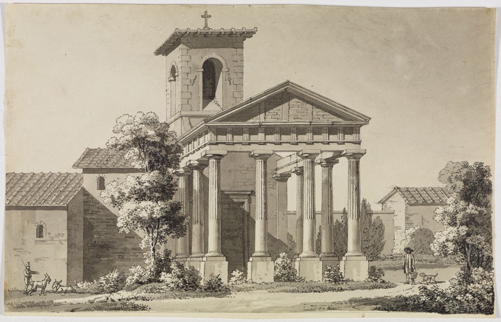 Friedrich Weinbrenner (1766) - Cori, Herkulestempel (Reiseskizze) (Konvolut mit 29 Zeichnungen, Blatt 11)