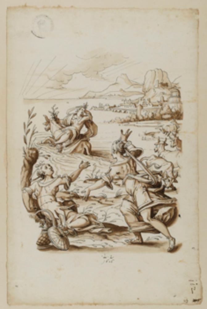 Lorenz Lingg - Entwurf für ein Mittelbild mit der Entführung der Europa