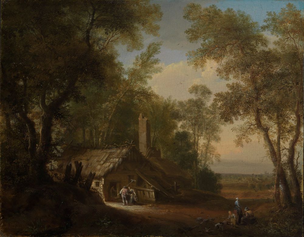 Philipp Hieronymus Brinckmann - Bauernhaus zwischen Bäumen im Mittagslicht