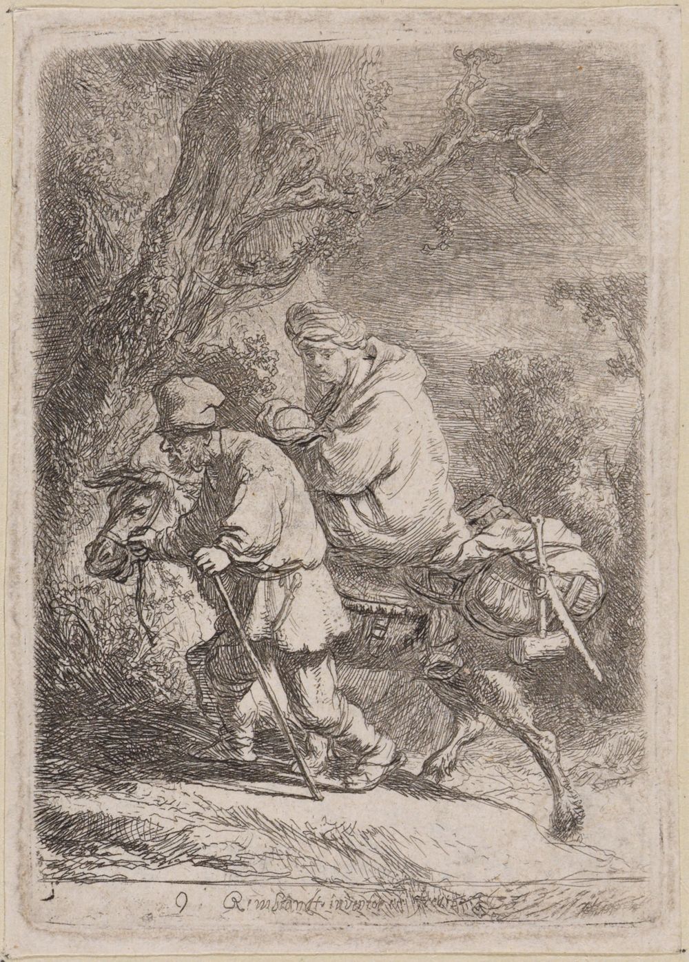 Rembrandt <Harmensz van Rijn> - Die Flucht nach Ägypten (klein)