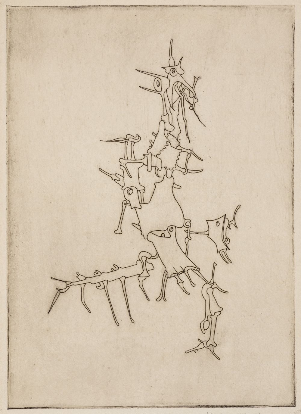 Yves Tanguy - Ohne Titel (Blatt C in Yvan Goll: Le mythe de la roche percée)