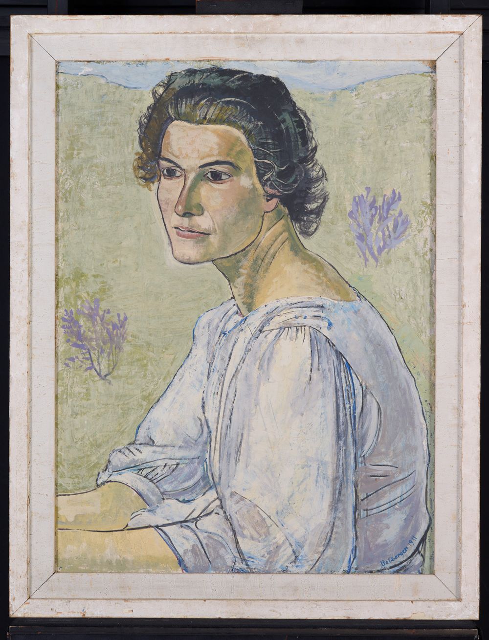 August Babberger - Bildnis der Schwester des Künstlers (Rückseite: Akkordeonspieler)