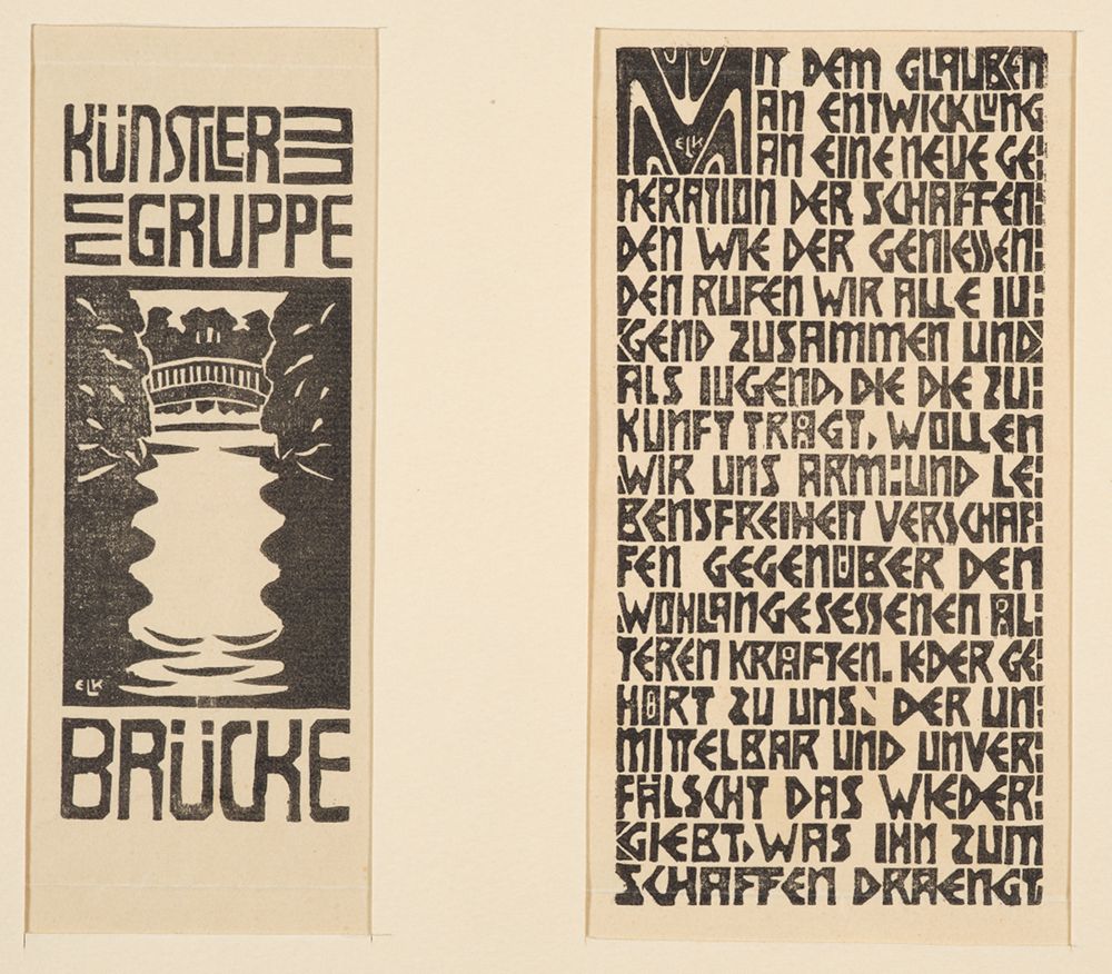 Ernst Ludwig Kirchner - Signet und Programm der Künstlergruppe Brücke