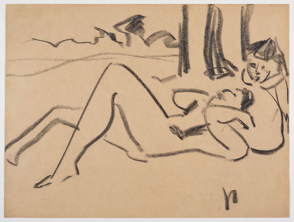 Ernst Ludwig Kirchner - Fränzi und liegender Mann (Heckel)