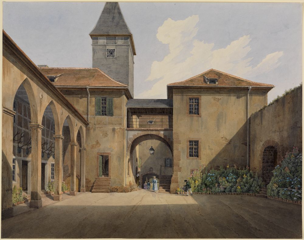 Carl Ludwig Frommel - Blick in den Innenhof von Schloss Eberstein