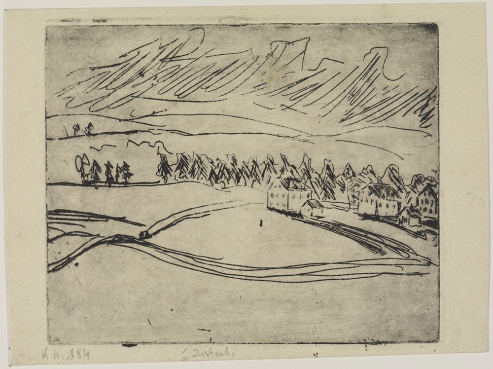 Ernst Ludwig Kirchner - Äcker und Häuser im Erzgebirge