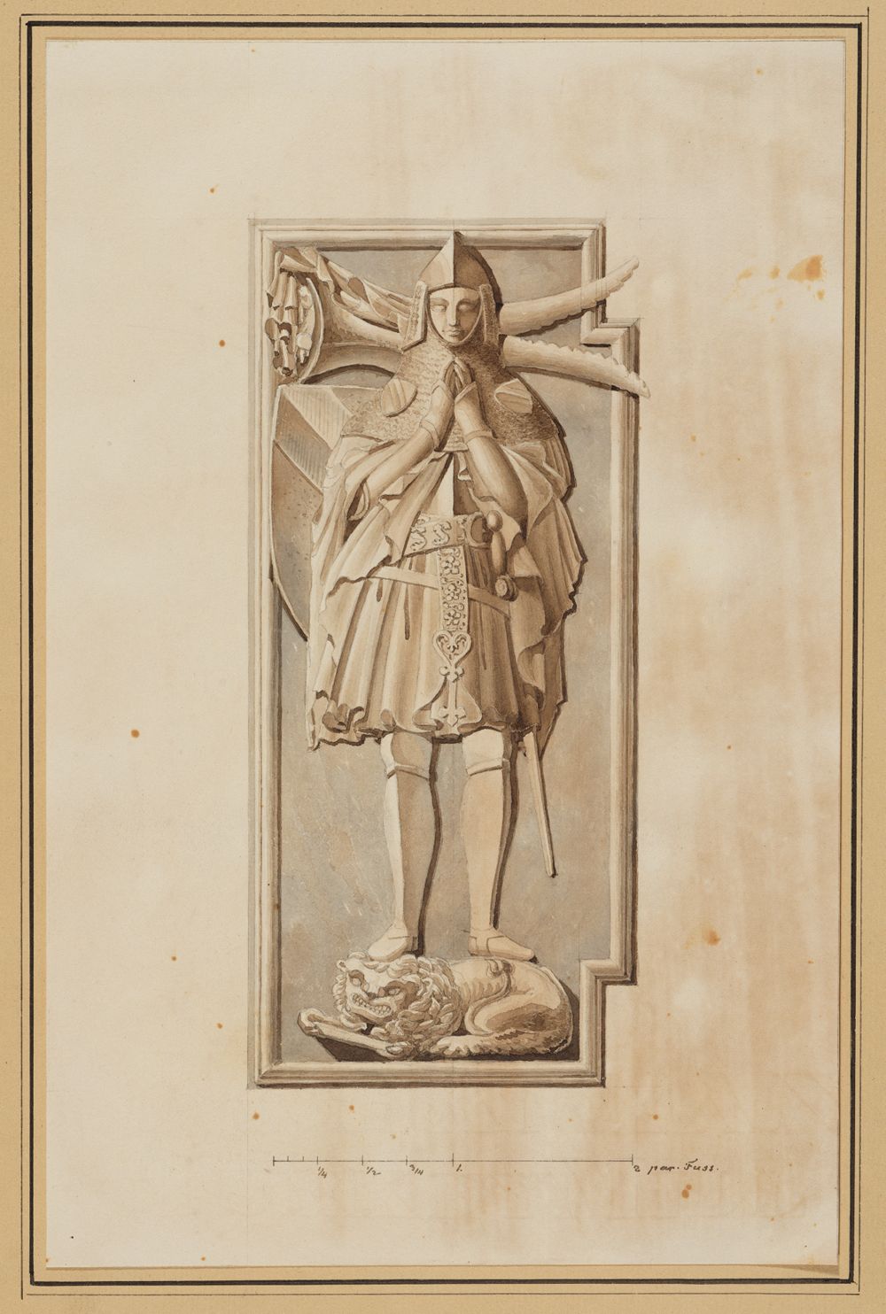 Carl Ludwig Frommel - Rötteln, Dorfkirche: Grabmal des Markgrafen Rudolf III. von Baden-Hachberg, gest. 1428 (Begräbnisse des Hauses Baden: Grabdenkmäler und Grabplatten)