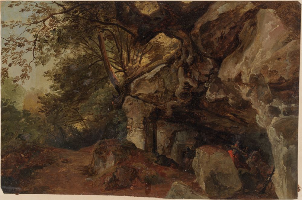 Johann Baptist Kirner - In einem Hinterhalt lauernde Räuber mit vor die Gesichter gebundenen Tüchern