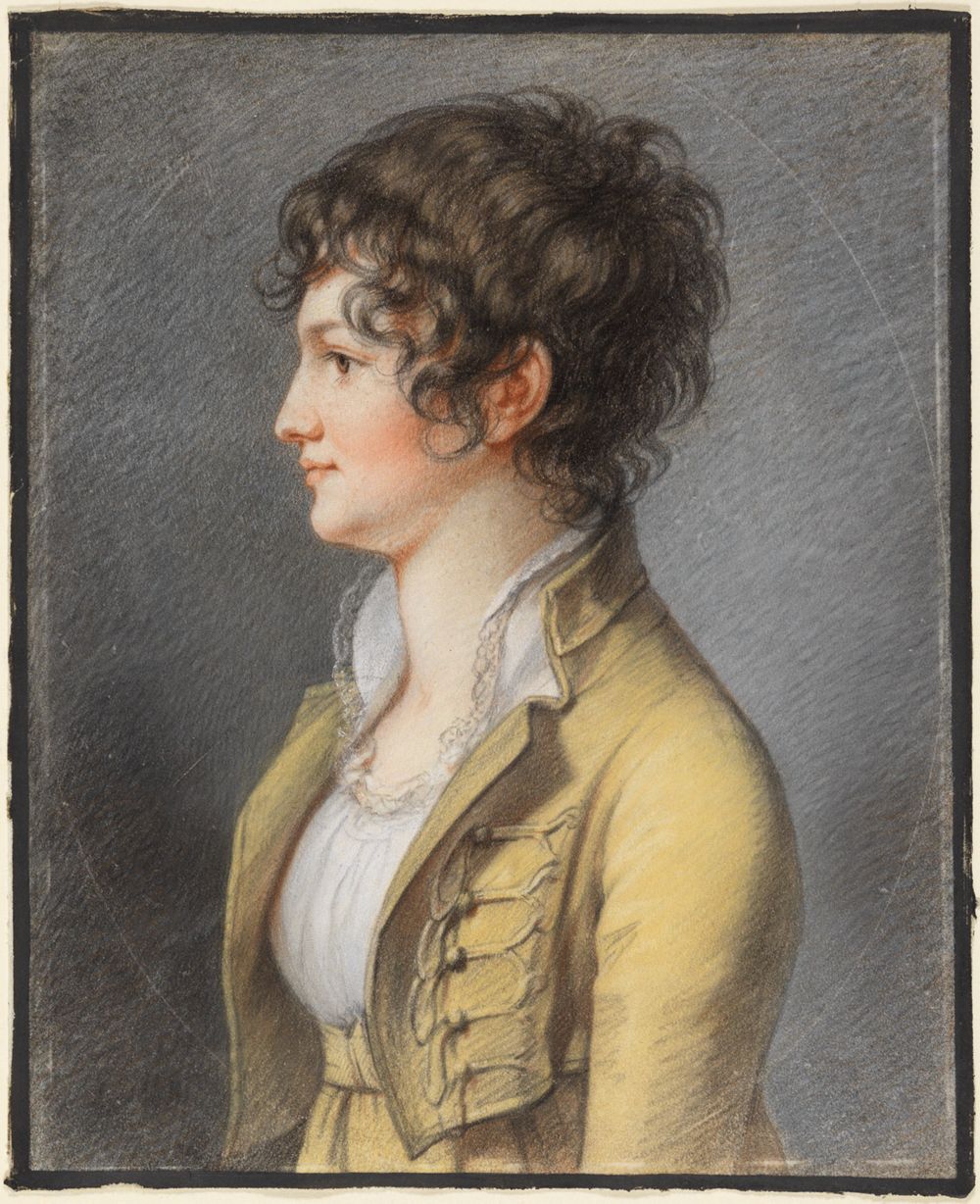 Philipp Jakob Becker - Bildnis einer jungen Frau, Gürtelstück nach links