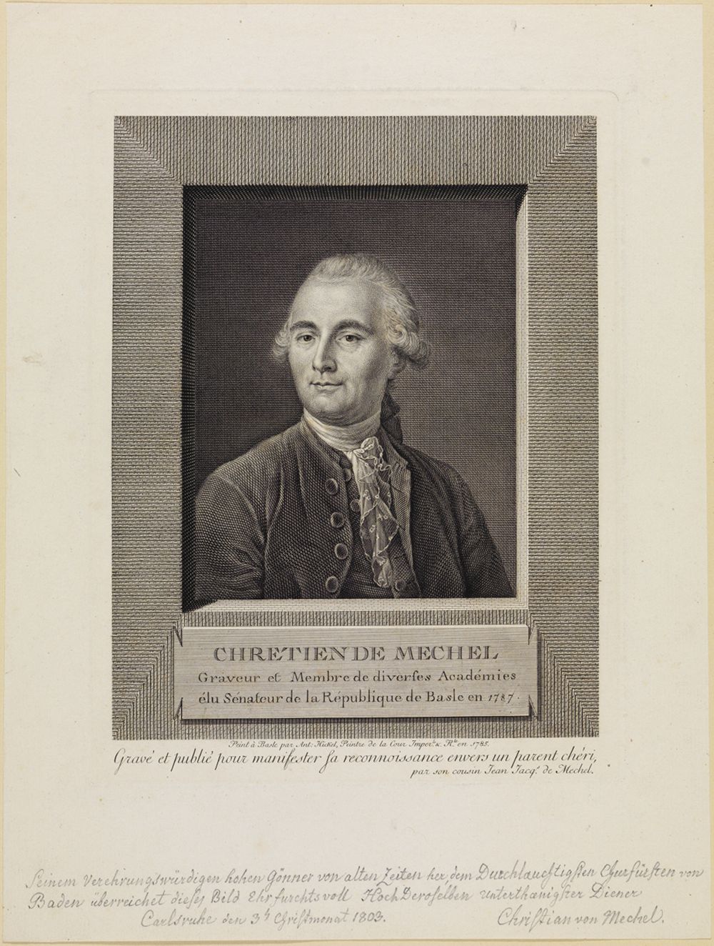 Johann Jakob von Mechel - Porträt des Christian von Mechel, Kupferstecher und Mitglied mehrerer Akademien
