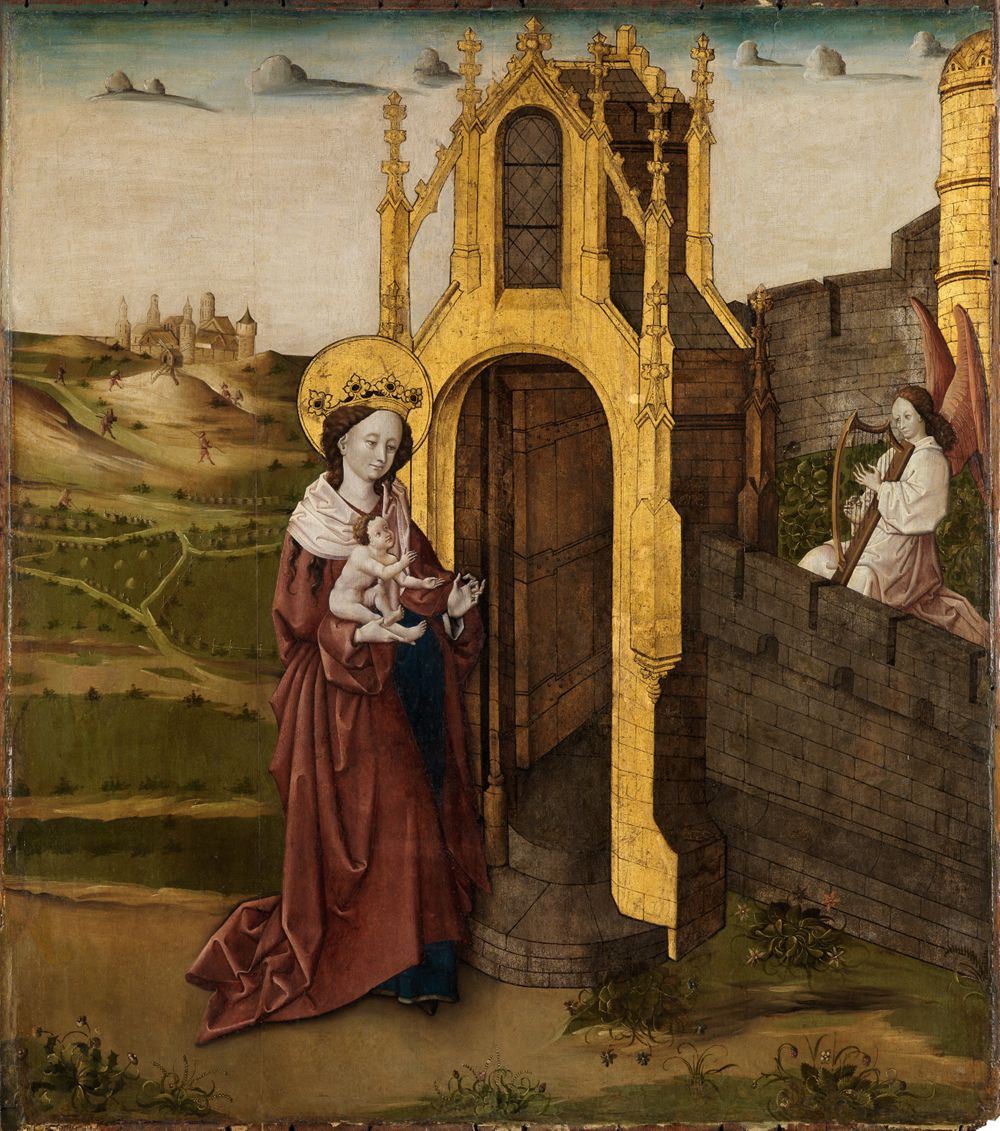 Französischer oder deutscher Meister (?) - Die Gottesmutter vor der geöffneten Paradiespforte