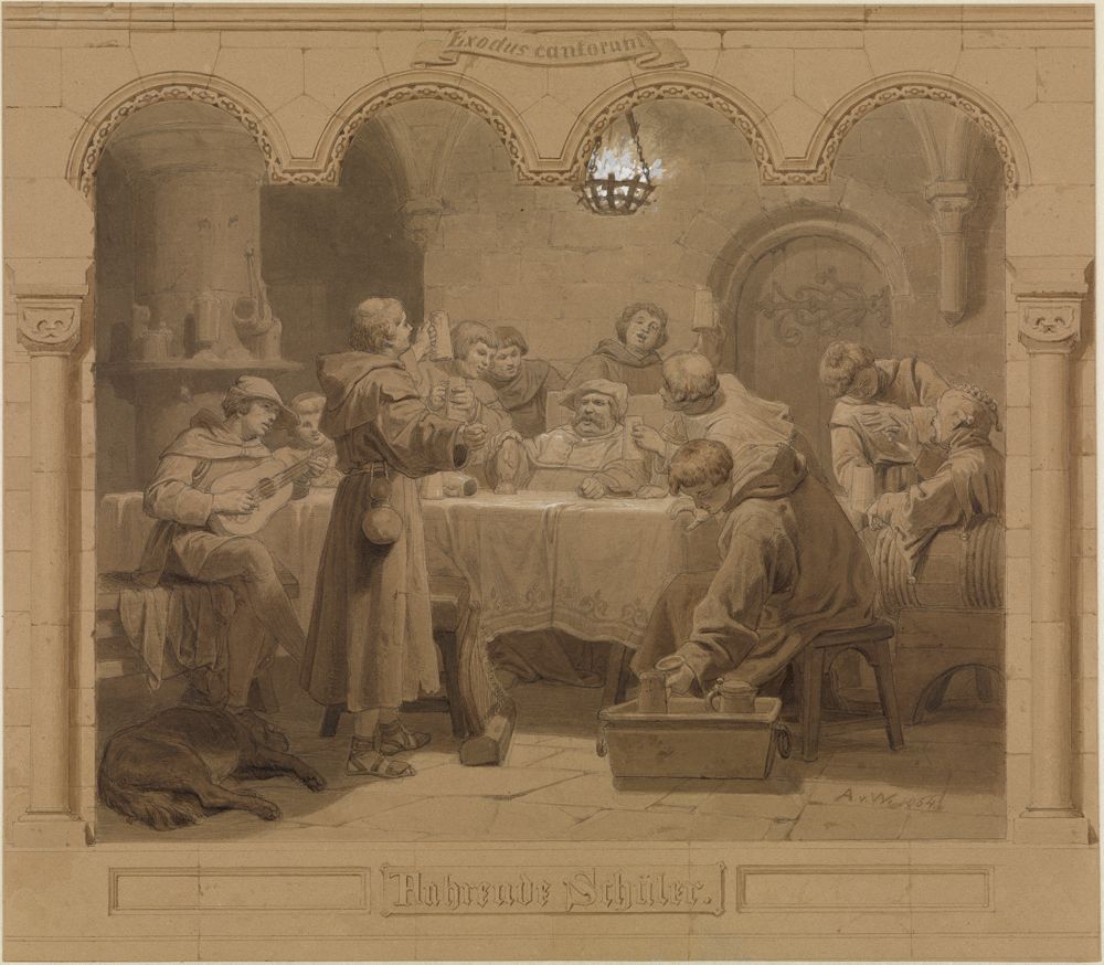 Anton von Werner - Fahrende Schüler (nach Scheffels Frau Aventiure)