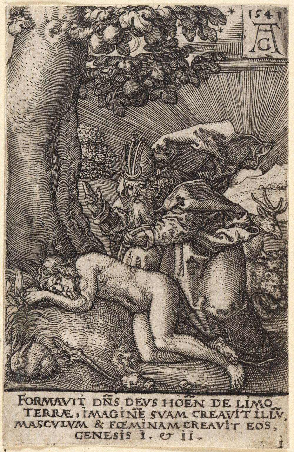 Heinrich Aldegrever - Erschaffung der Eva (Die Macht des Todes)