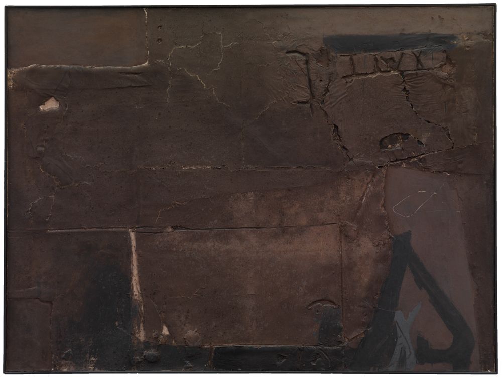 Antoni Tàpies - Grosses Kastanienbraun mit Zeichen