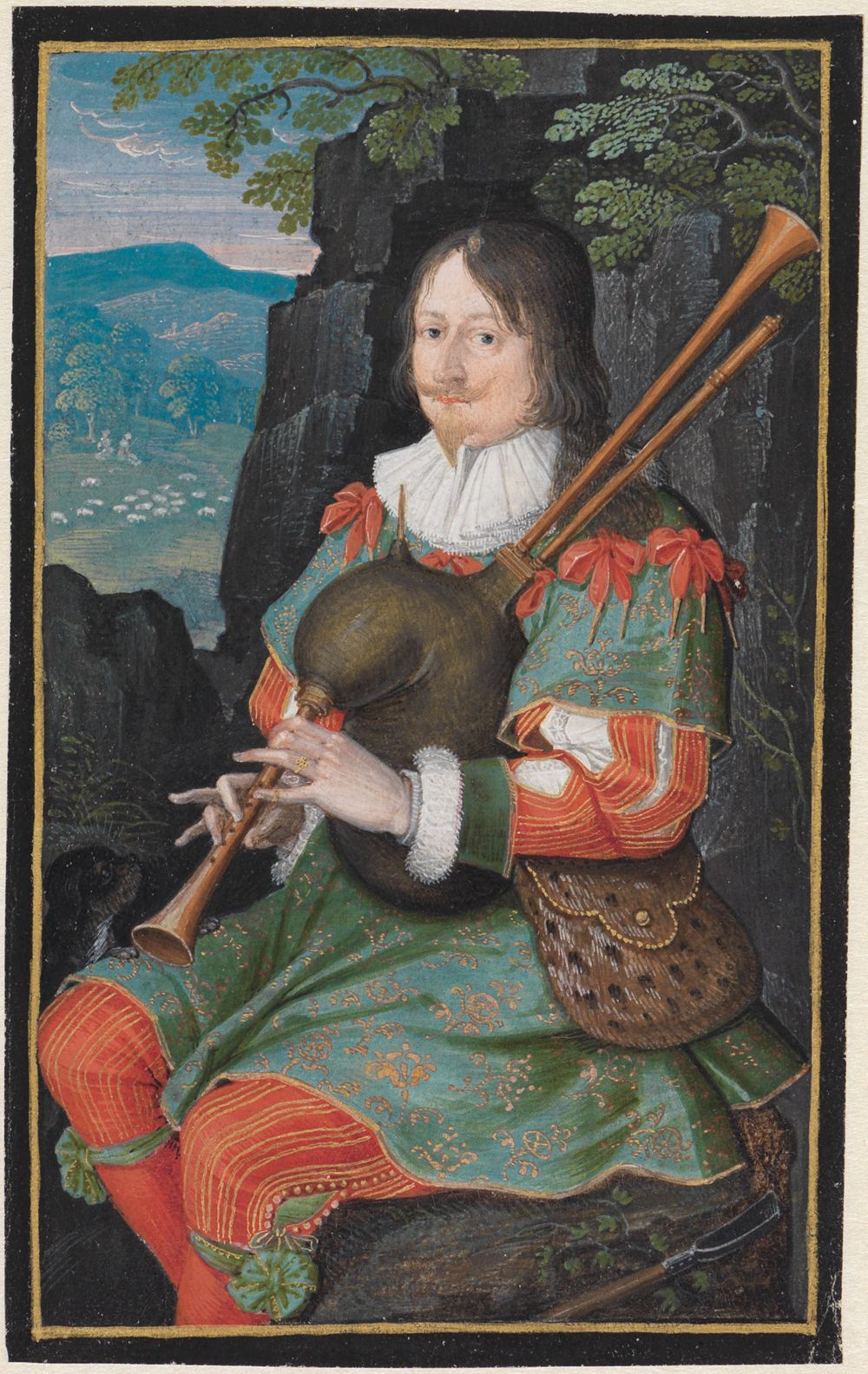 Friedrich Brentel - Bildnis Georg Friedrich Herr zu Rappoltstein, als Dudelsackpfeifer (Pfeiferkönig)