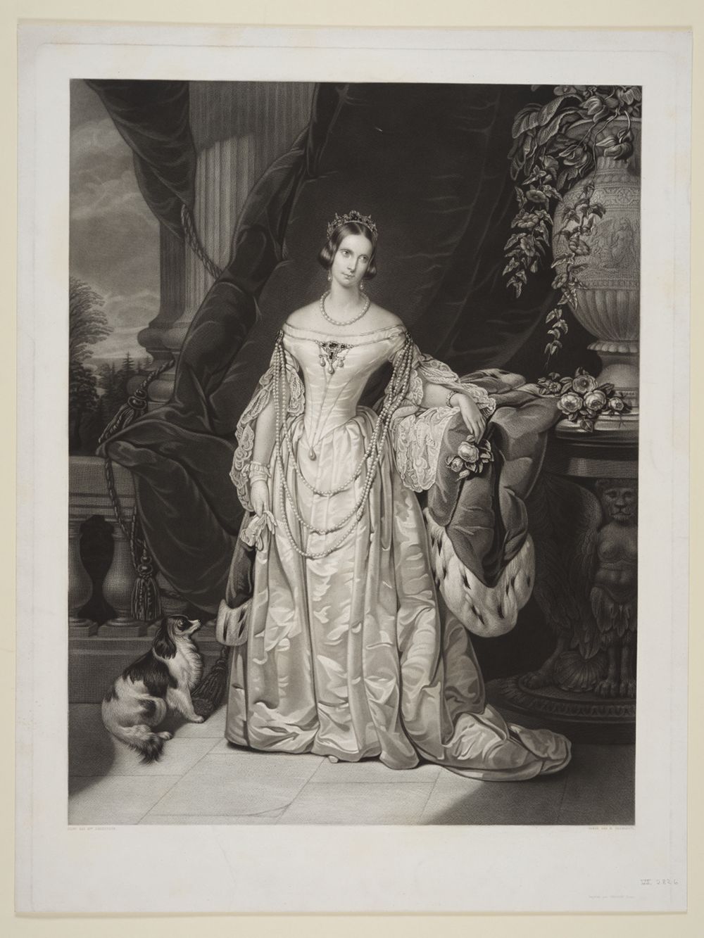 Narcisse-Edmond-Joseph Desmadryl - Fürstliche Frau mit Diadem und reichen Perlengehängen