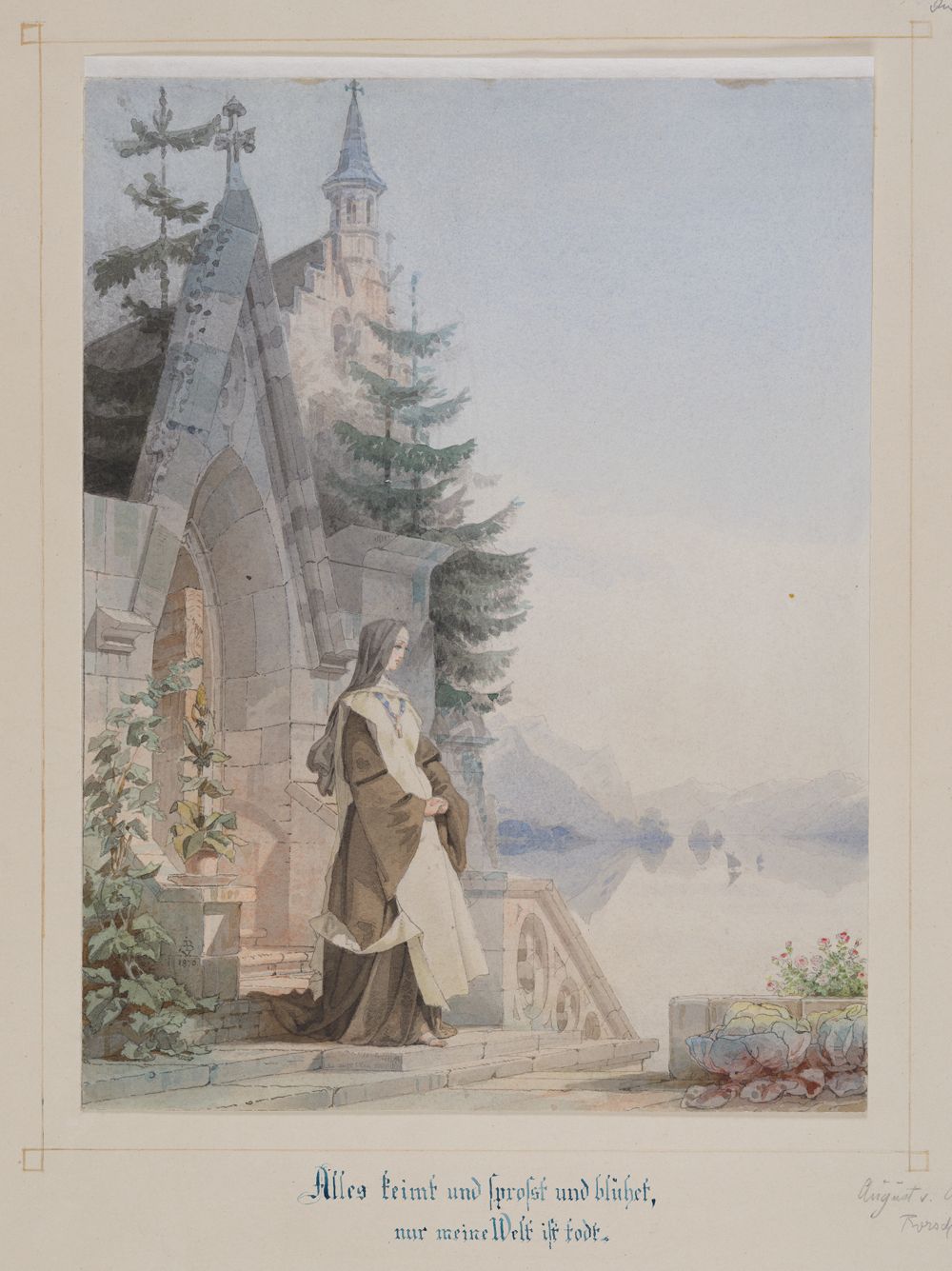 August von Bayer (1803) - Alles keimt und sproßt und blühet: Trauernde Nonne im Klostergarten